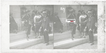 Hippodrome de Longchamp, Paris, stéréoscopie plaque verre, positif 8,5x17 cm