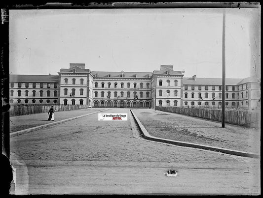 Rennes, Saint-Vincent, Plaque verre photo, négatif noir & blanc 9x12 cm France