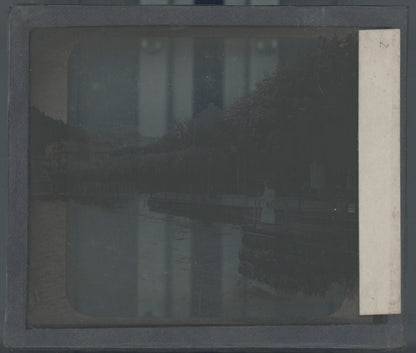 Suisse, lac Léman, photo plaque verre, noir & blanc, positif 8,5x10 cm