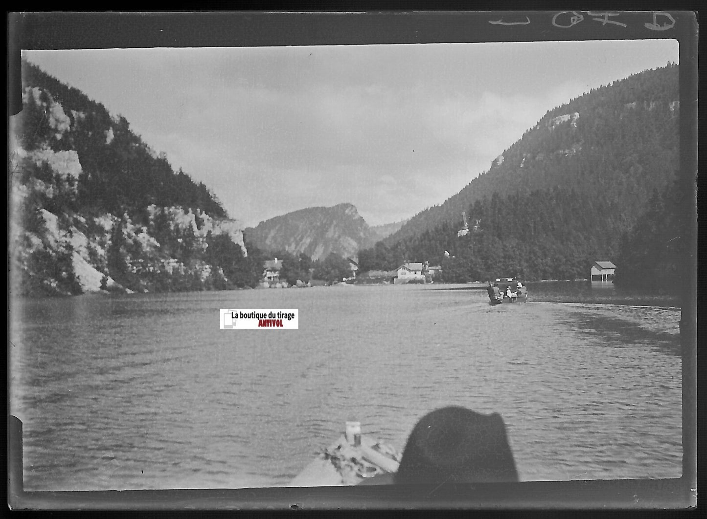 Doubs, bassin du Saut, Plaque verre photo, négatif ancien noir & blanc 6x9 cm