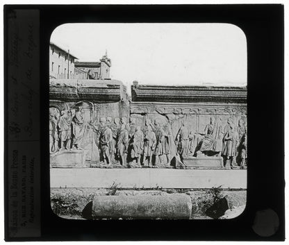 Anaglyphe de Trajan, Rome Italie, photo plaque de verre, positif 8,5x10 cm