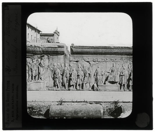 Anaglyphe de Trajan, Rome Italie, photo plaque de verre, positif 8,5x10 cm
