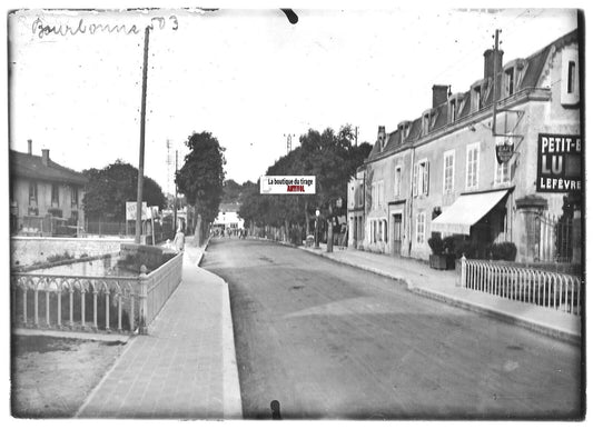 Plaque verre photo ancienne positif noir et blanc 13x18 cm Bourbonne-les-Bains