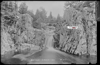 Remiremont, Saut de la Cuve, Plaque verre photo, négatif noir & blanc 13x21 cm