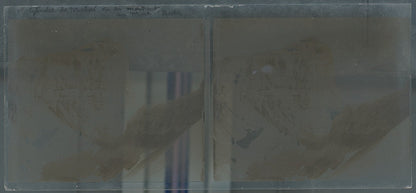 Cylindre de Marboré, plaque verre, photo ancienne stéréo, noir & blanc 6x13 cm