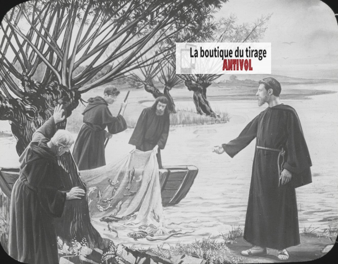 Saint-Martin, photo ancienne plaque verre, noir et blanc, positif 8,5x10 cm