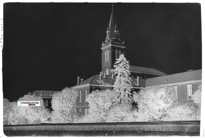 Vichy, hôpital, Plaque verre photo ancienne, négatif noir & blanc 10x15 cm