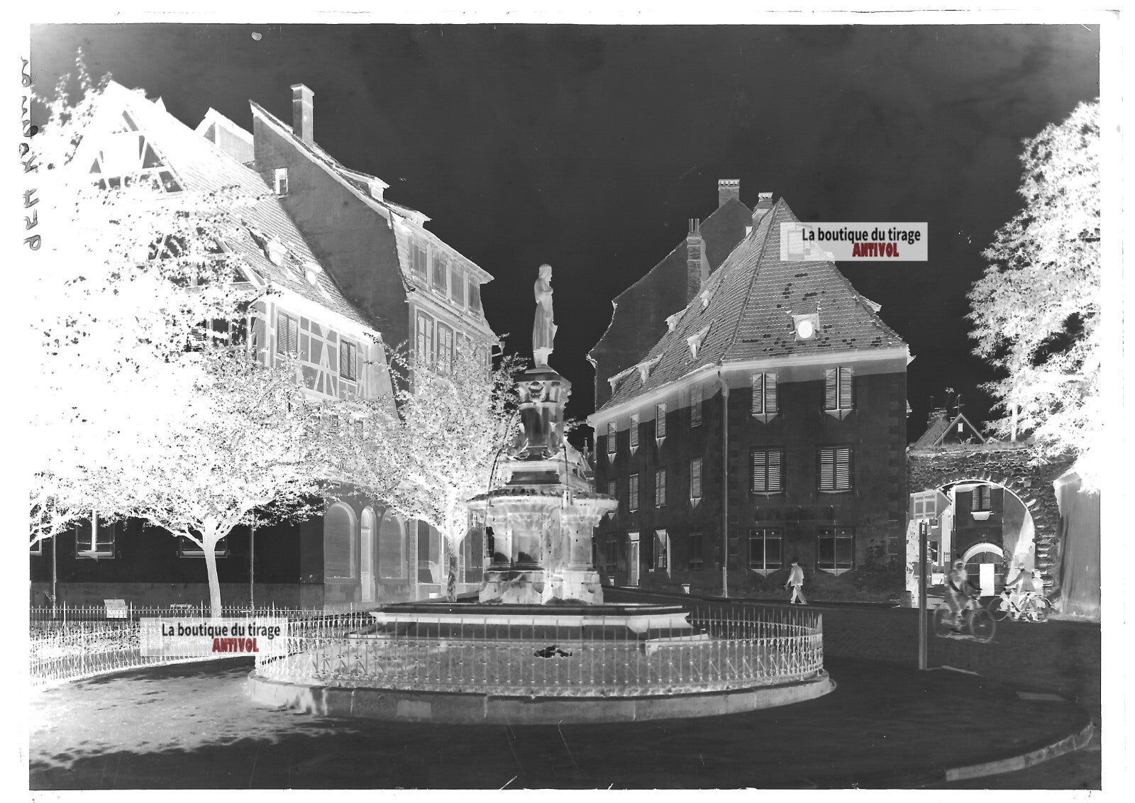 Plaque verre photo ancienne négatif noir et blanc 13x18 cm photographie Colmar 