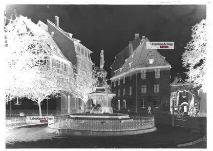 Plaque verre photo ancienne négatif noir et blanc 13x18 cm photographie Colmar 