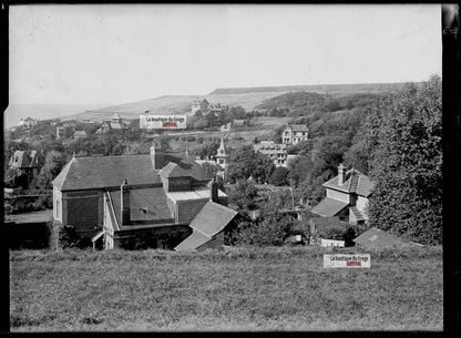 Plaque verre photo ancienne négatif noir et blanc 13x18 cm Puys Dieppe France