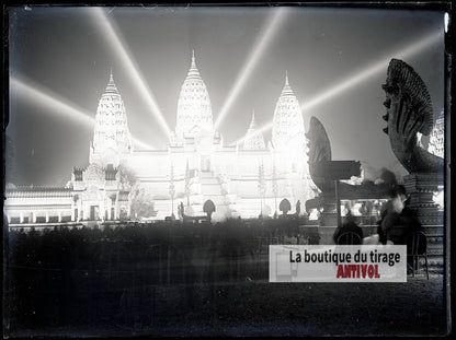 Exposition universelle Paris 1900, plaque verre photo ancienne, négatif 9x12 cm