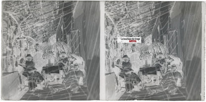 Normandie, famille maison, stéréoscopie plaque ancienne verre, négatif 9x18 cm