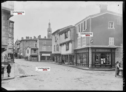 Billom Auvergne, France, photos plaque de verre, lot de 5 négatifs 13x18 cm