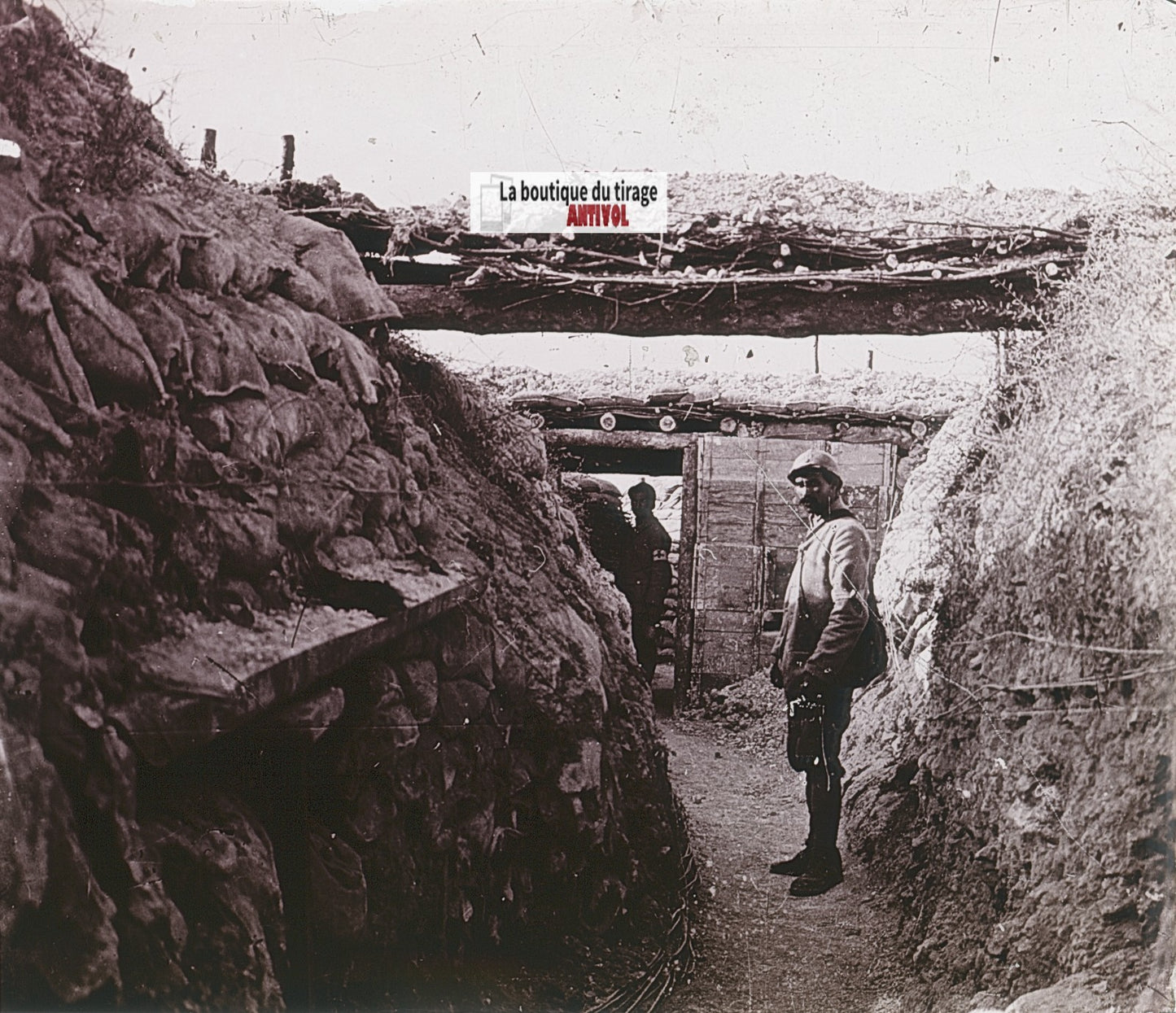 Champagne, première guerre WW1, plaque verre stéréo, photo ancienne 4,5x10,7 cm