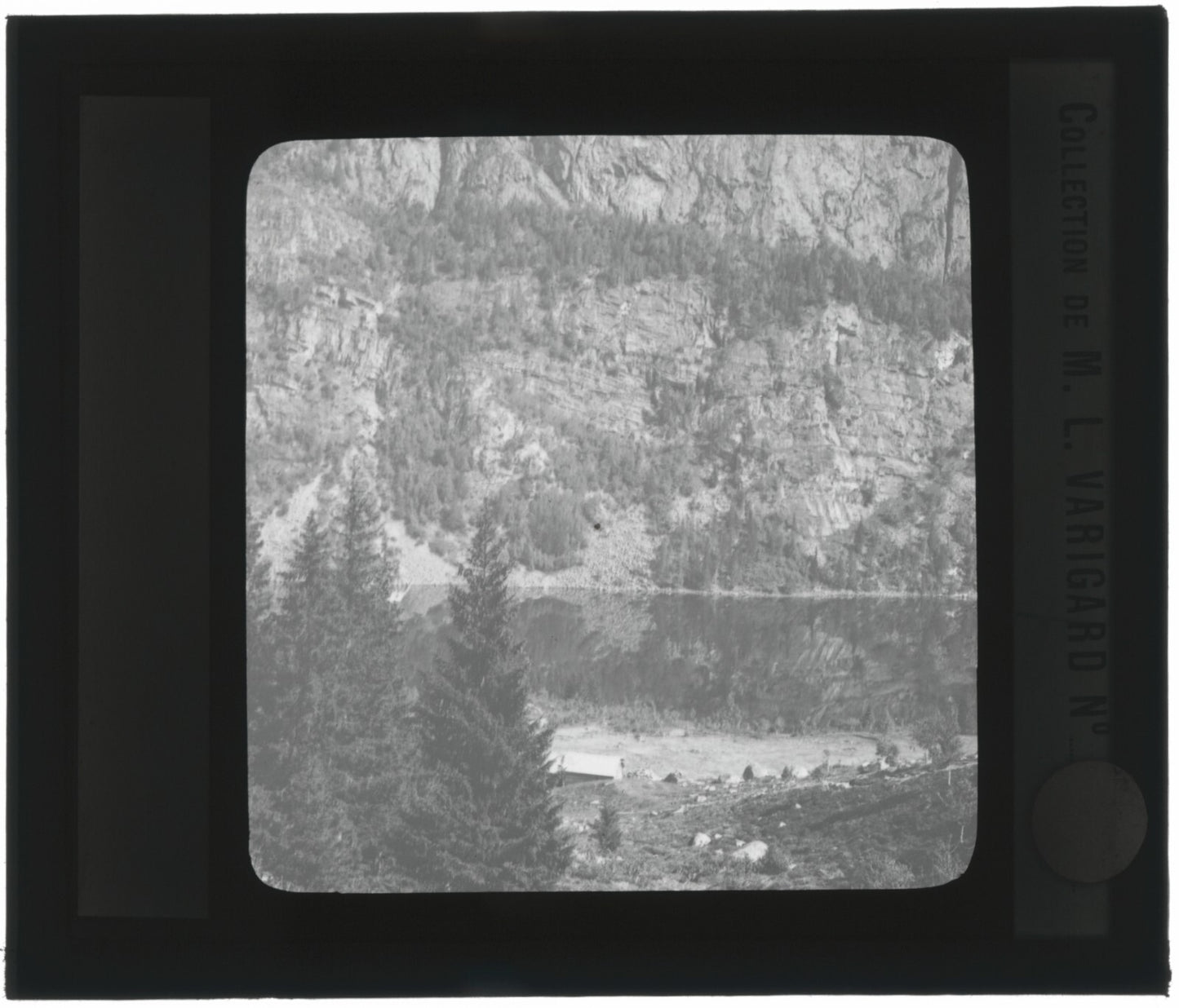 Paysage, Norvège ou Suéde, photo ancienne plaque de verre, positif 8,5x10 cm