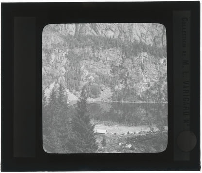 Paysage, Norvège ou Suéde, photo ancienne plaque de verre, positif 8,5x10 cm
