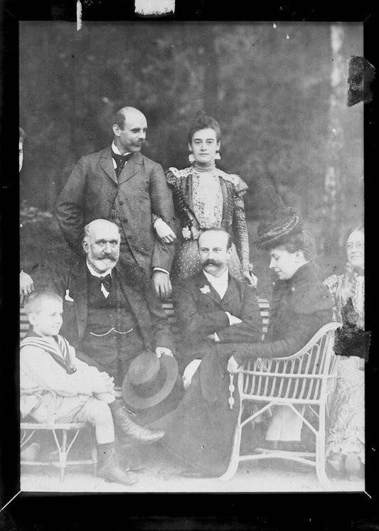 Plaque verre photo ancienne négatif 13x18 cm, noir et blanc vintage famille