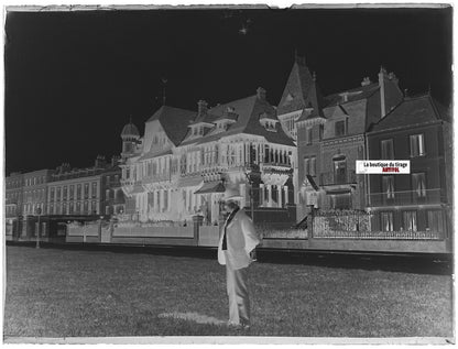 Dieppe, villa Normande, France, Plaque verre photo, négatif noir & blanc 9x12 cm