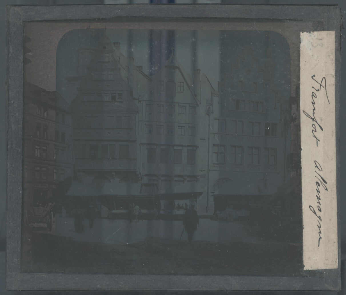 Francfort, Allemagne, photo plaque verre, noir & blanc, positif 8,5x10 cm