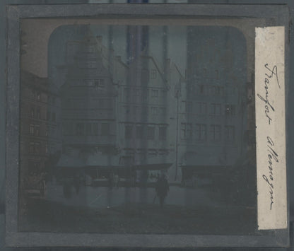 Francfort, Allemagne, photo plaque verre, noir & blanc, positif 8,5x10 cm