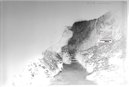 Saint-Nectaire, Auvergne, Plaque verre photo, négatif noir & blanc 10x15 cm