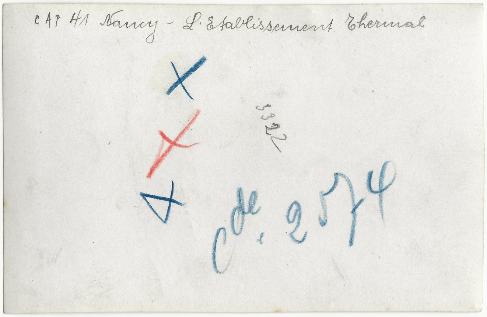 Plaque verre photo anncienne, négatif noir & blanc 9x14 cm, therme Nancy France