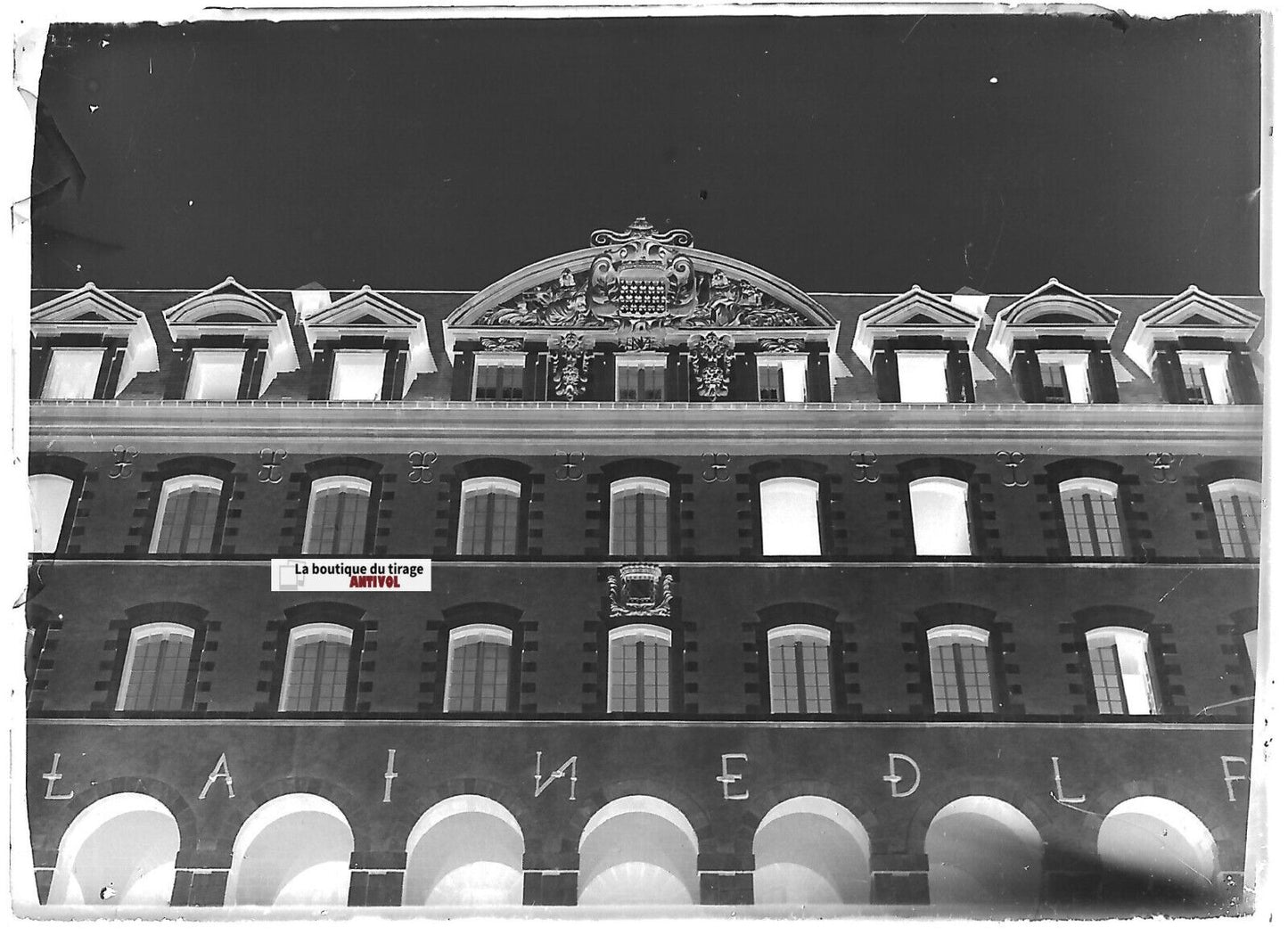 Rennes, Palais Saint-Georges, Plaque verre photo, négatif noir & blanc 6x9 cm