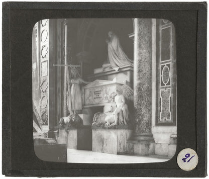 Tombeau Clément XIII, Rome, Italie, photo plaque de verre, positif 8,5x10 cm