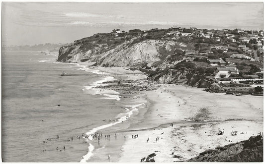 Plage de Bidart, photographie ancienne, Noir et Blanc, papier 8,5x14 cm