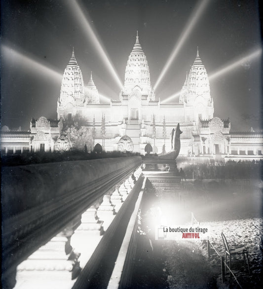 Exposition universelle Paris 1900, plaque verre photo ancienne, négatif 9x12 cm