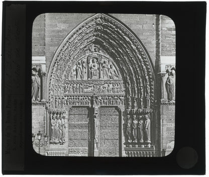 Cathédrale Notre-Dame de Paris, photo ancienne plaque verre, positif 8,5x10 cm