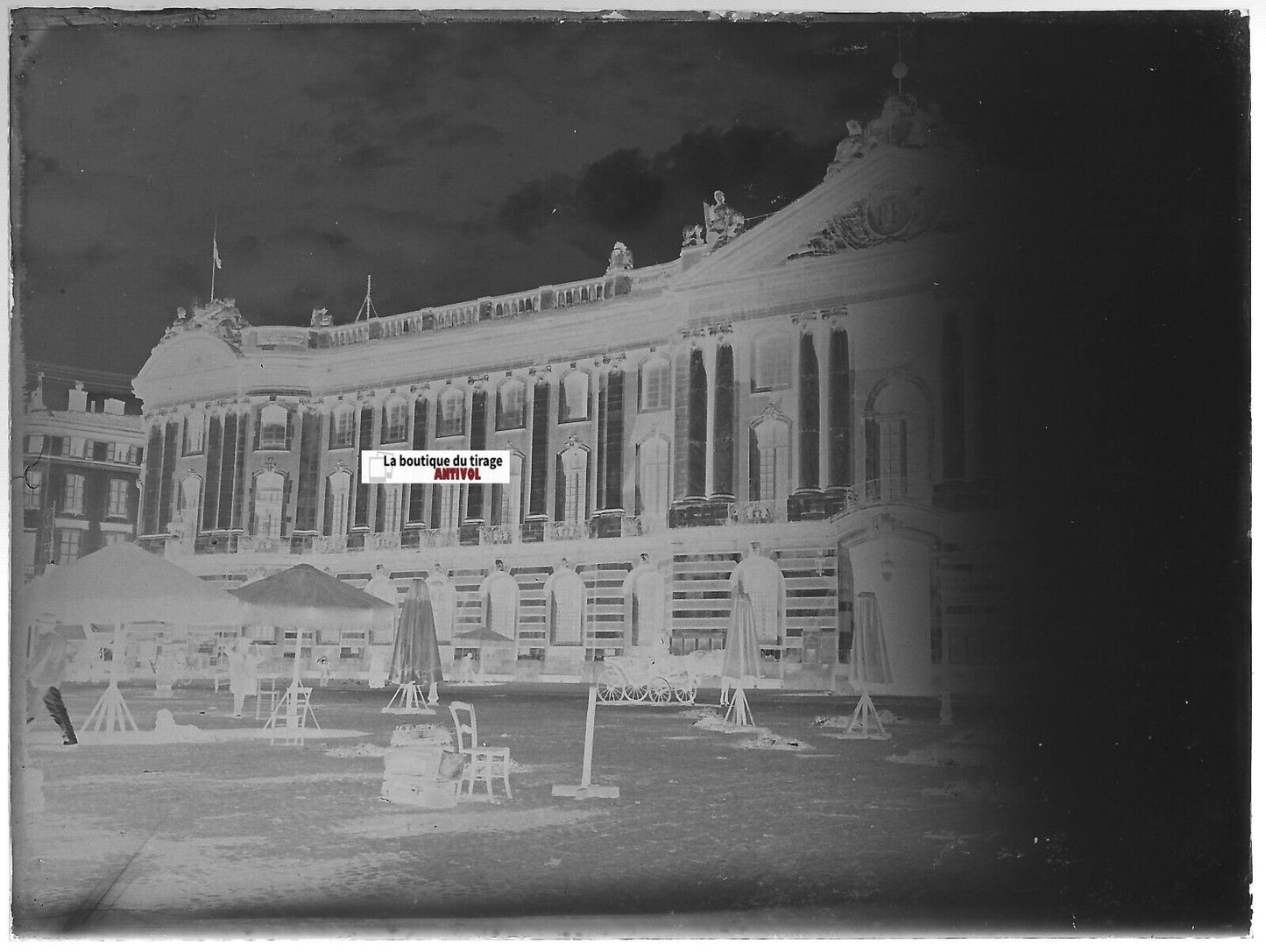 Toulouse, Capitole, Plaque verre photo ancienne, négatif noir & blanc 9x12 cm