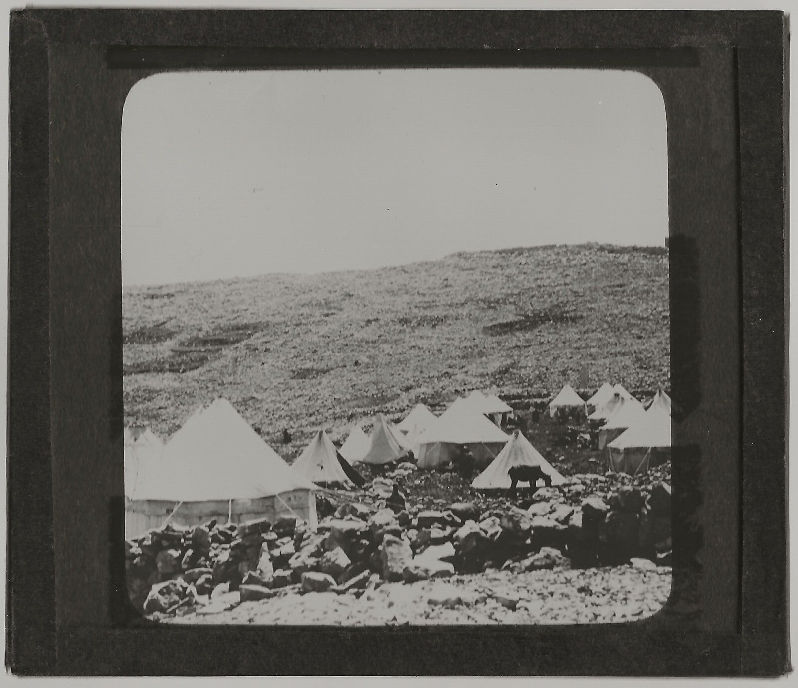 Mont Gerizim, Naplouse, photo ancienne plaque de verre, positif 8,5x10 cm