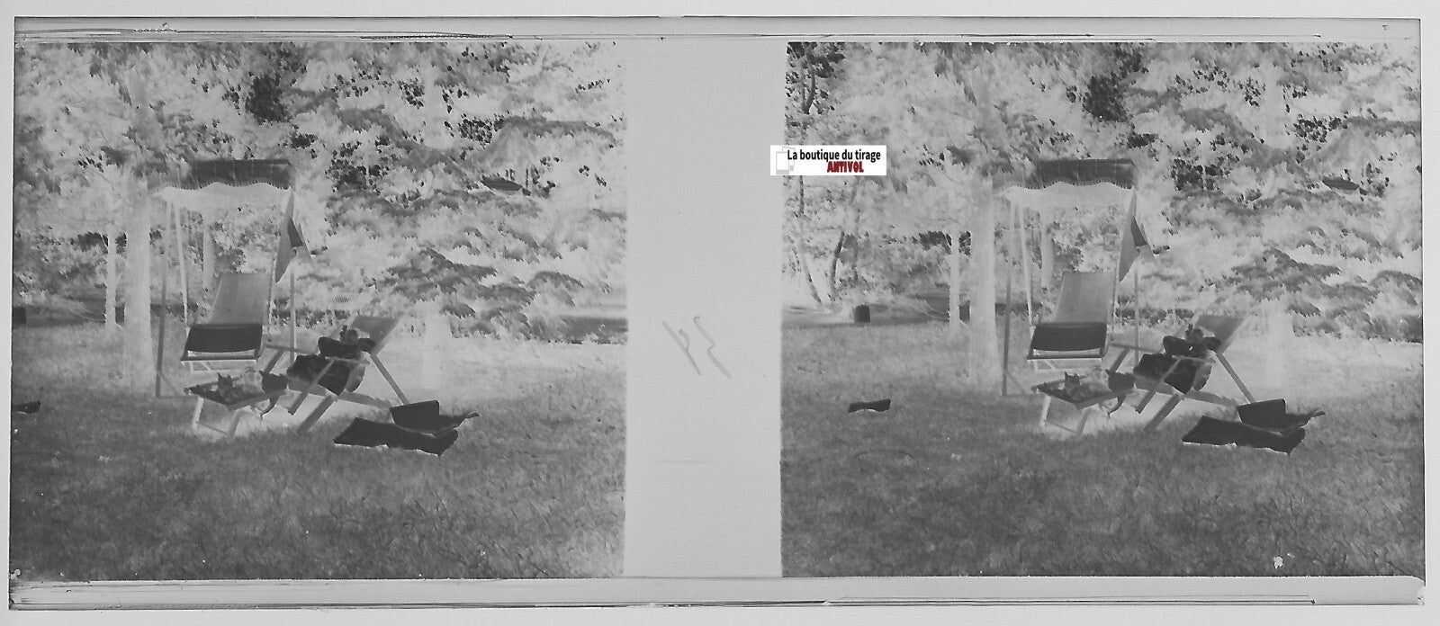 Enfant, Plaque verre photo, stéréoscopie, négatif noir & blanc 4,5x10,7 cm