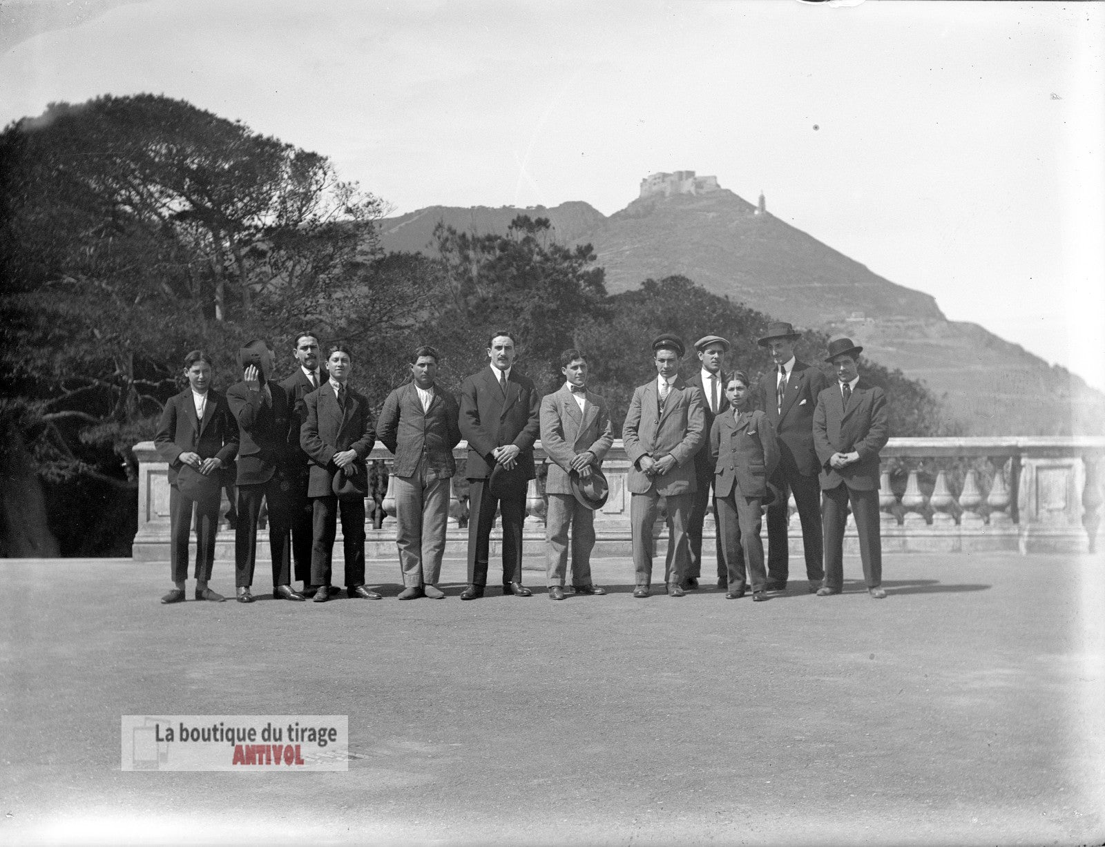 Fort de Santa Cruz, Oran, Algérie, plaque verre, photo ancienne, négatif 9x12 cm