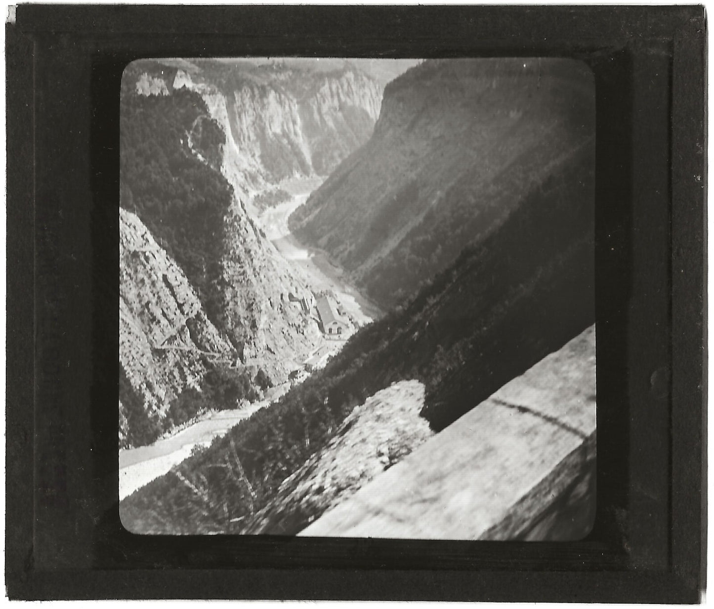 L'usine Force et Lumière, photo ancienne plaque verre, positif 8,5x10 cm