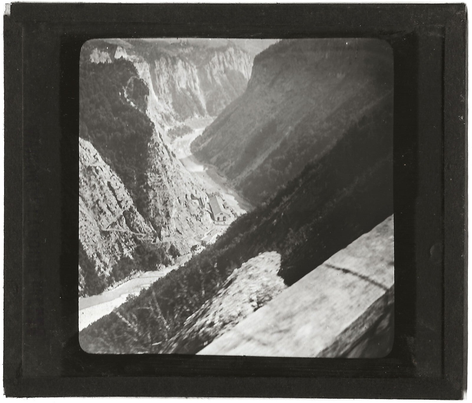L'usine Force et Lumière, photo ancienne plaque verre, positif 8,5x10 cm