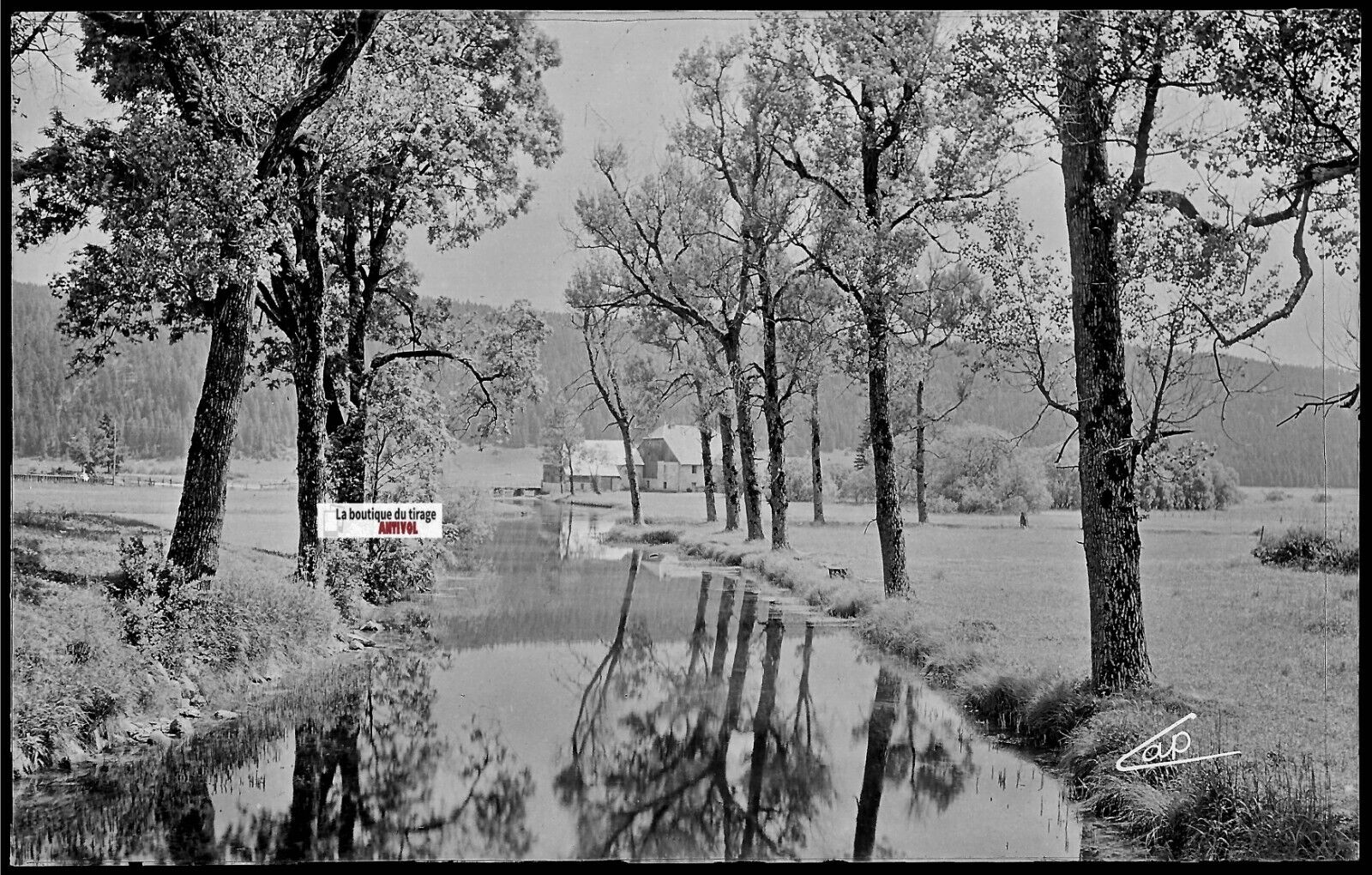 Plaque verre photo ancienne, négatif noir & blanc 9x14 cm, Mouthe Doubs France