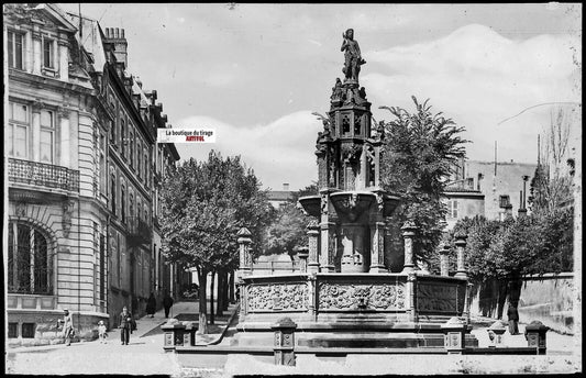 Plaque verre, photo négatif noir & blanc 9x14 cm, Clermont-Ferrand, Amboise