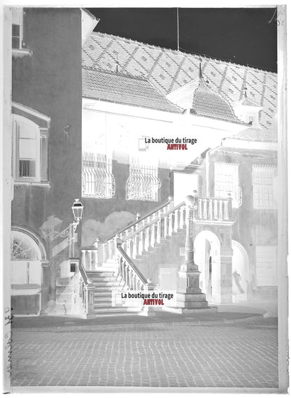 Plaque verre photo ancienne négatif noir et blanc 13x18 cm Colmar photographie