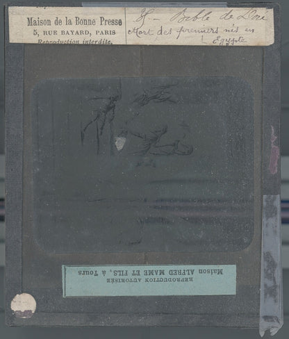 Egypte, la Bible illustrée par Doré, dessin, plaque de verre, positif 8,5x10 cm