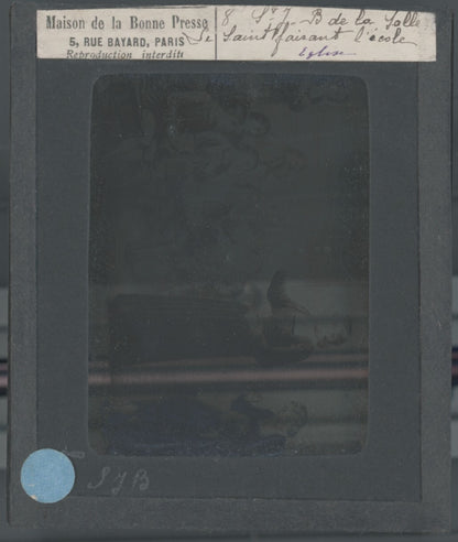 Saint Jean-Baptiste de La Salle, dessin, plaque de verre, positif 8,5x10 cm