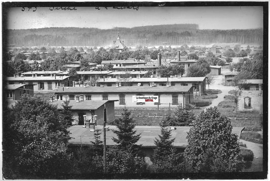 Camp militaire Bitche, Plaque verre photo, positif noir & blanc 10x15 cm France