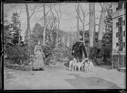 Plaque verre photo ancienne négatif noir et blanc 6x9 cm chien chasse vintage - La Boutique Du Tirage 