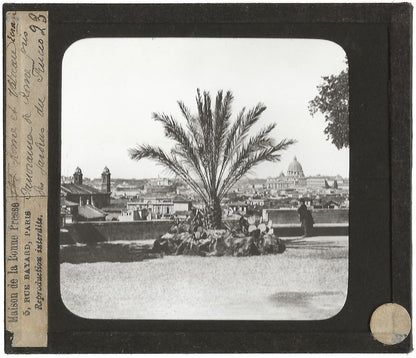 Panorama de Rome, Italie, photo ancienne plaque de verre, positif 8,5x10 cm