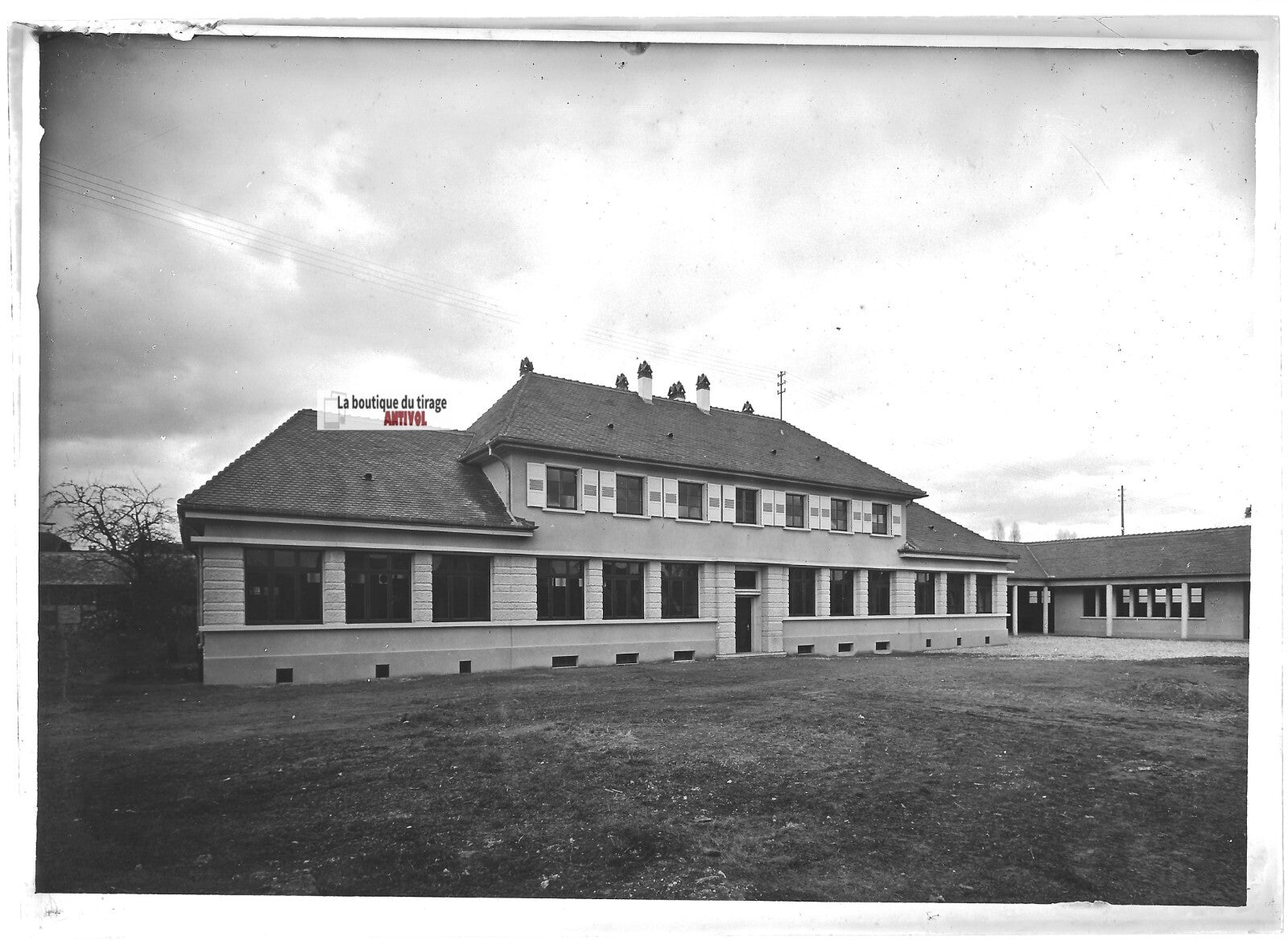 Plaque verre photo ancienne positif noir et blanc 13x18 cm Sélestat France
