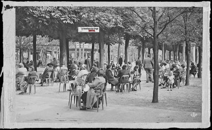 Plaque verre ancienne photo négatif noir & blanc 9x14 cm, Vichy, parc public