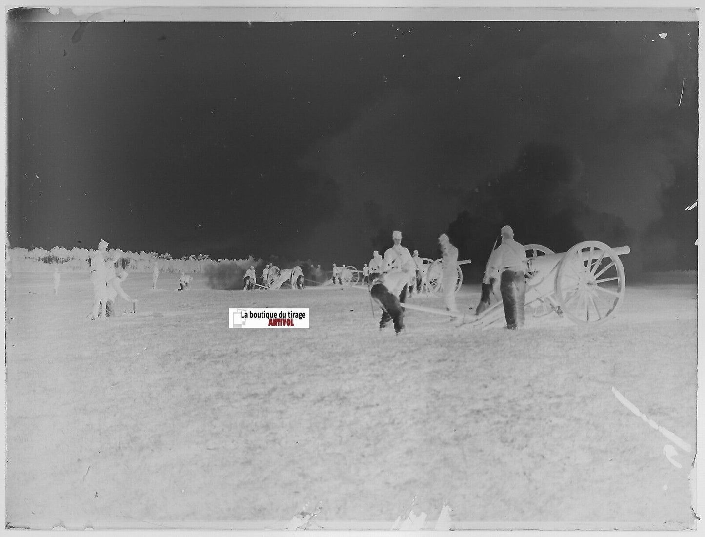 Camp militaire Meucon, Plaque verre photo ancienne, négatif noir & blanc 9x12 cm