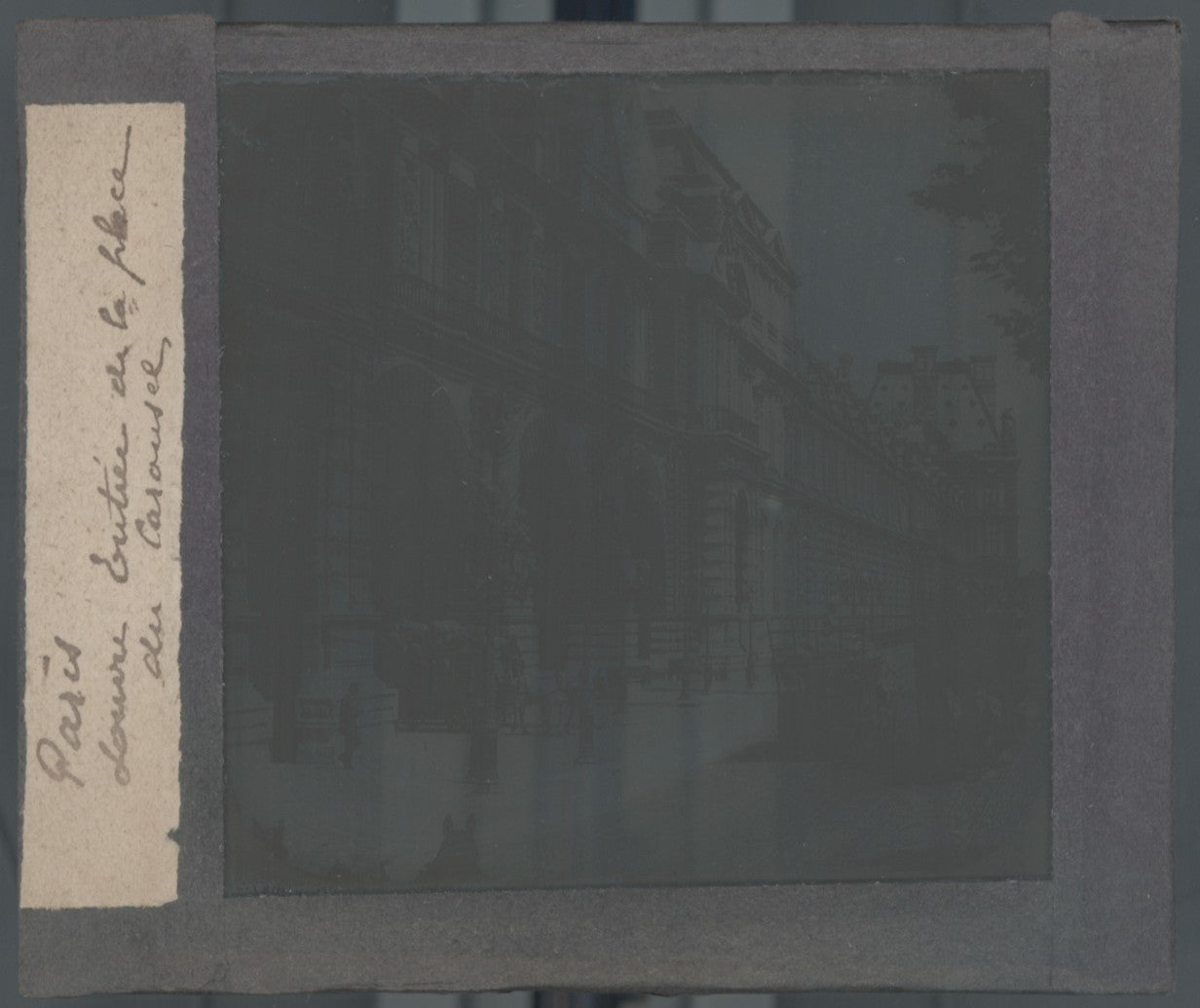 Paris, Le Louvre, Carrousel, photo plaque verre, noir & blanc, positif 8,5x10 cm