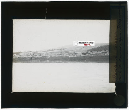 Blagovechtchensk, Cosaques, photo plaque verre, noir & blanc, positif 8,5x10 cm